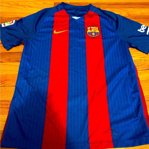 Nike Barcelona Blue and Red Striped Jersey (Large) - Picture 1 of 3